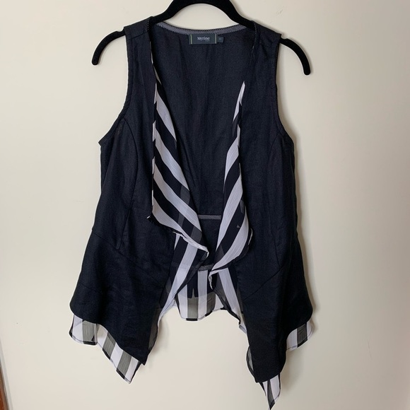 Myrine Pure Jackets & Blazers - Myrine Pure Black Linen Vest Small